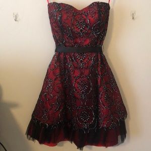 Strapless lace dress